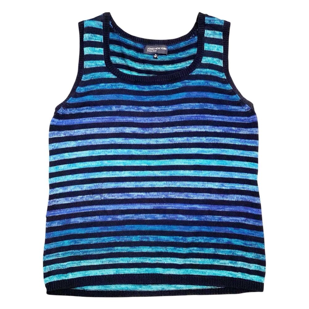 Jones New York Signature 100% Cotton Knit Tank Top 90s Vintage Resortwear Y2K
